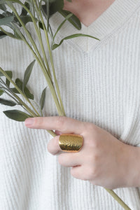 Kenyan Hammered Brass Sanctuary Ring - 2 Sizes