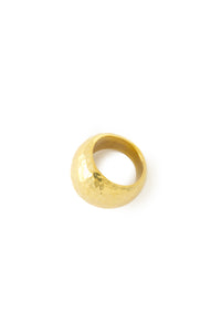Kenyan Hammered Brass Prosperity Ring - 2 Sizes