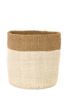 Large Cream and Khaki Sisal Bin Basket