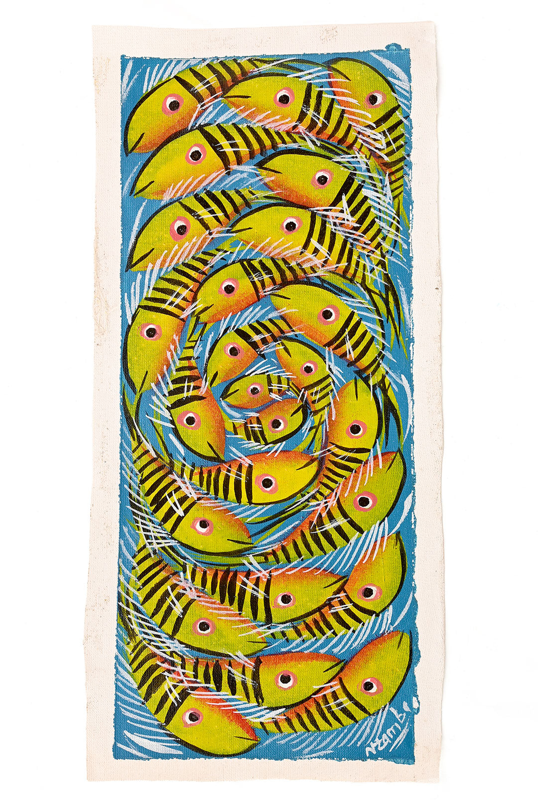School of Cichlids TingaTinga Oil Painting from Nairobi