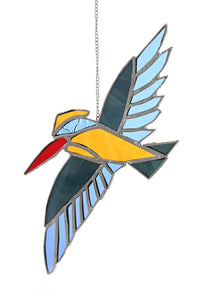 Stained Glass In-Flight King Fisher Light Catcher