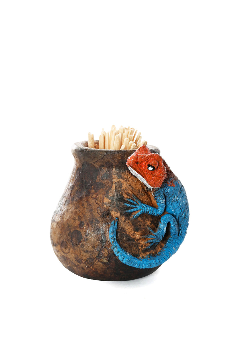 Ceramic Agama Lizard Toothpick Holder