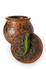 Ceramic Jar with Assorted Lizard Lid - Large