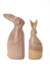 Pink Marbled Soapstone Pair of Bunnies