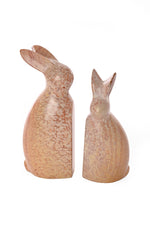 Pink Marbled Soapstone Pair of Bunnies