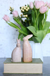 Pink Marbled Soapstone Pair of Bunnies