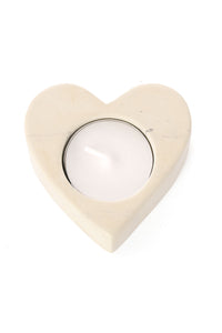 Natural Soapstone Heart Tea Light Candle Holder  - Valentine's Day Gifts