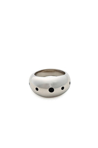 Kenyan Silvertone Chunky Dot Ring