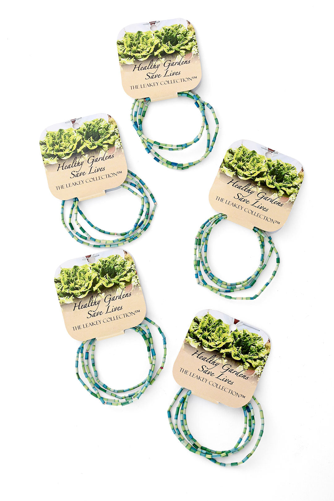 Leakey Collection Set of 5 <i>Beads for Healthy Gardens</i> Zulugrass Strands