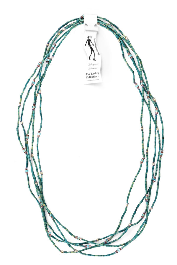 Set/5 Sky Blue 26" Zulugrass Single Strands from The Leakey Collection
