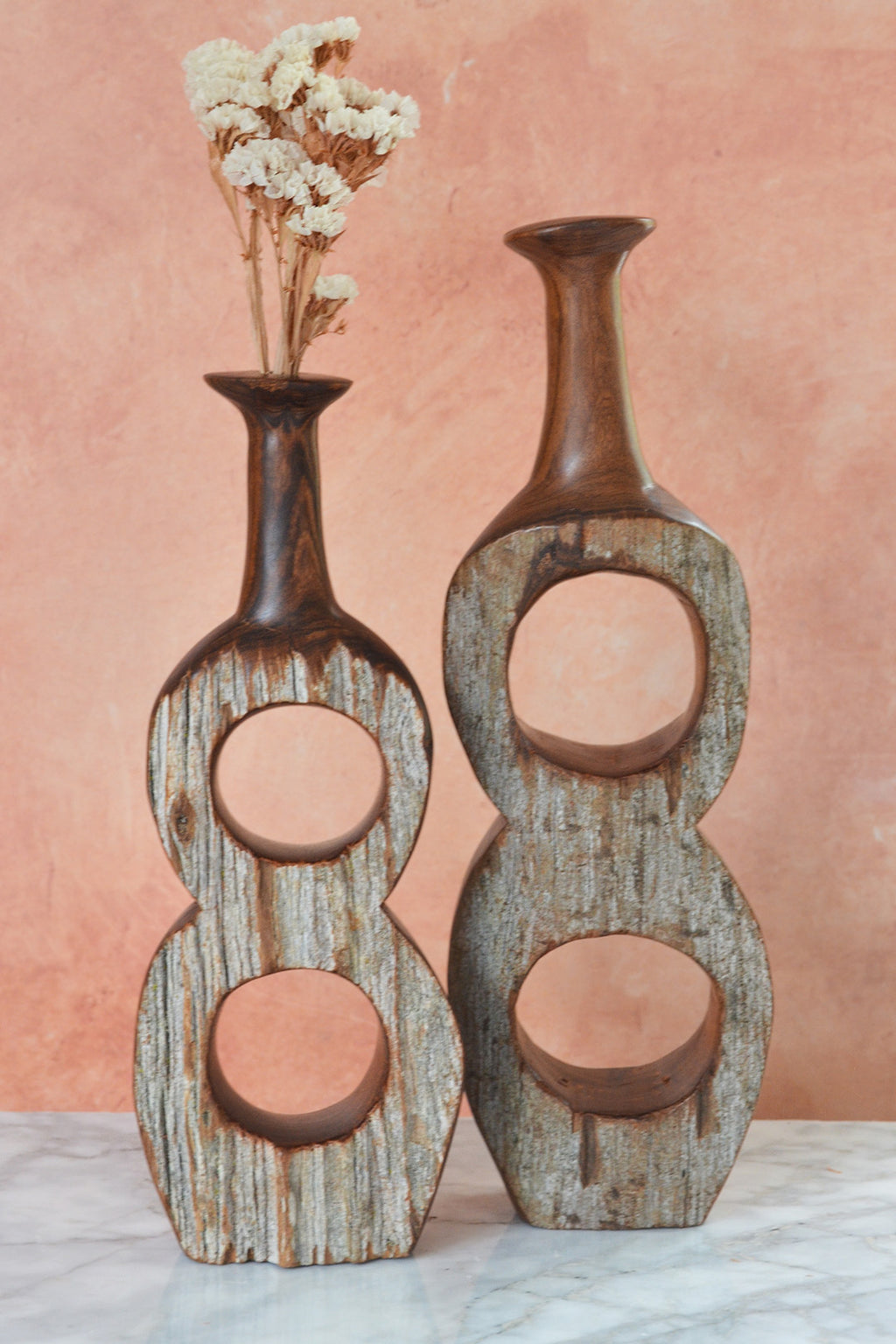 Large Mozambican Sandalwood Infinity Stem Vase