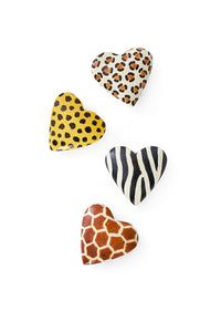 Dozen Safari Animal Print Soapstone Hearts  - Valentine's Day Gifts