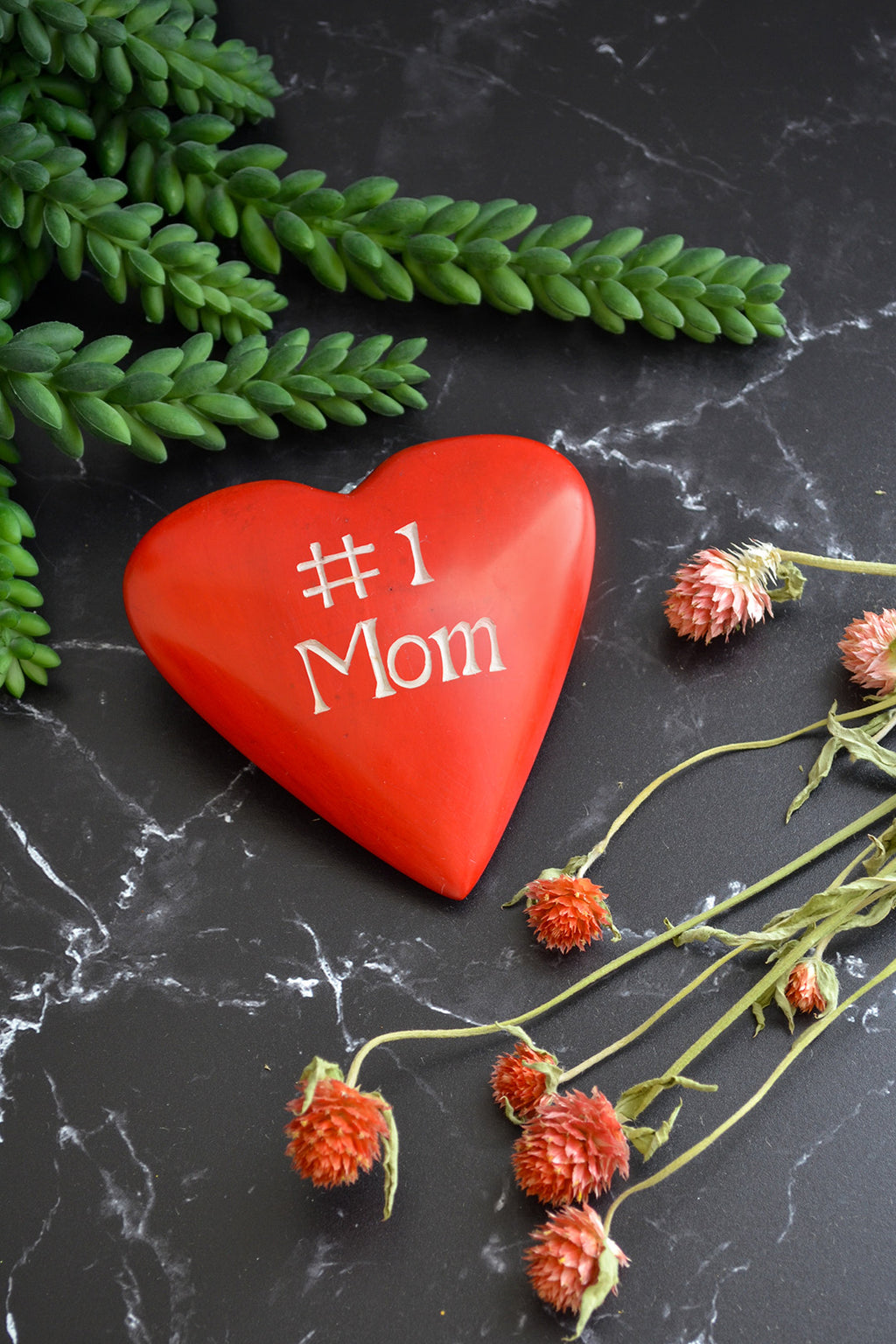 Kisii Stone Celebration Heart:  #1 Mom