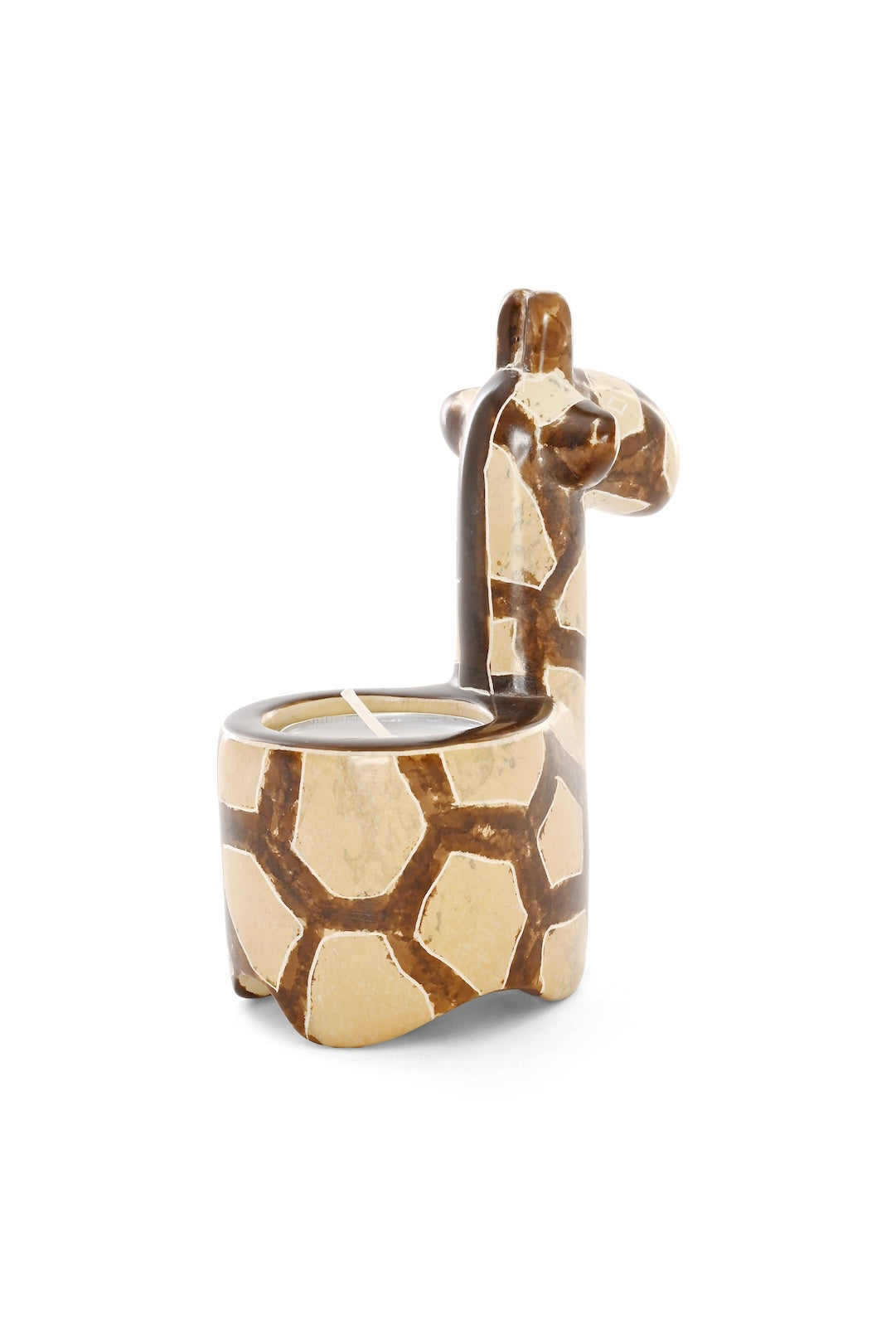 Soapstone Giraffe Tea Light Candle Holder