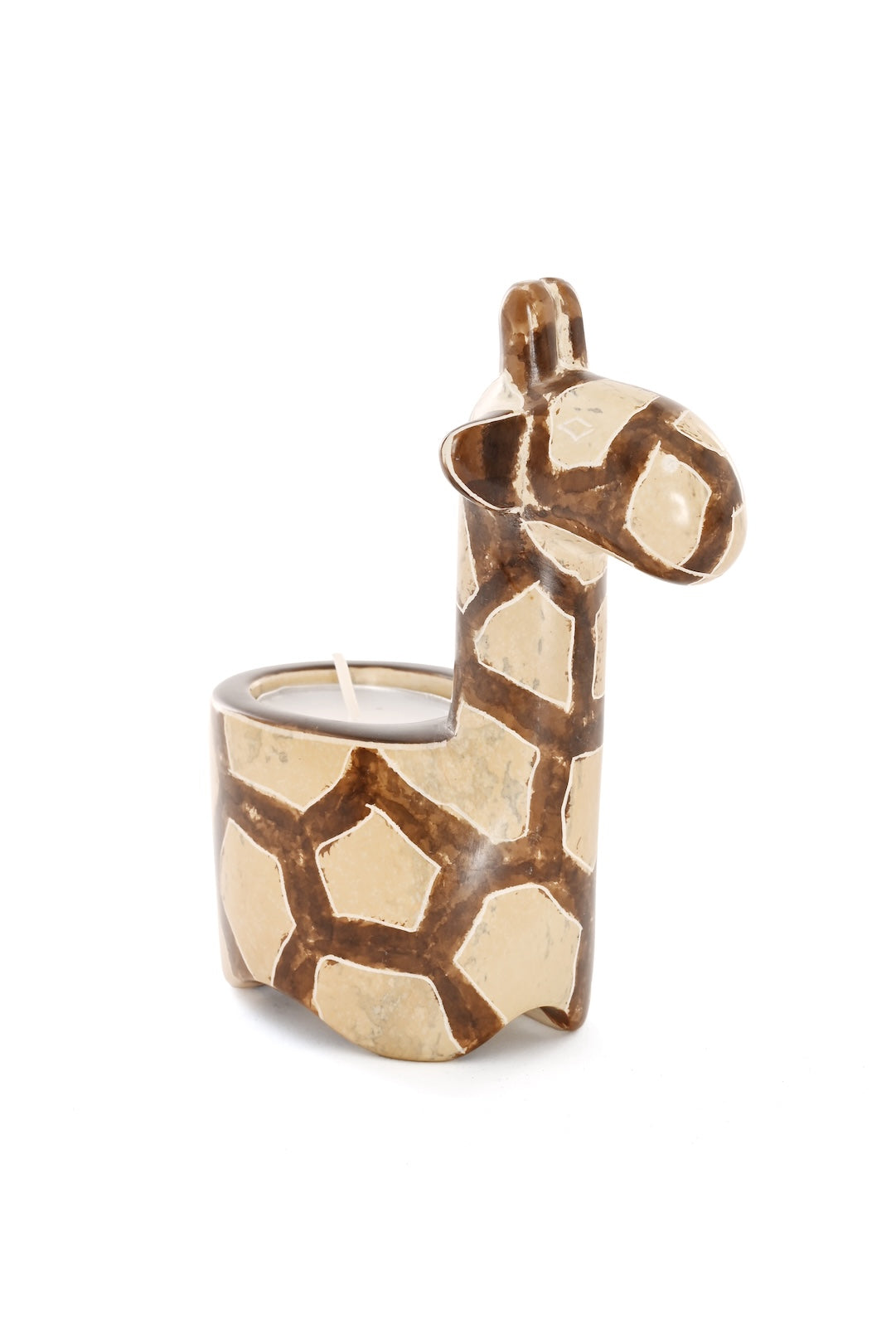 Soapstone Giraffe Tea Light Candle Holder
