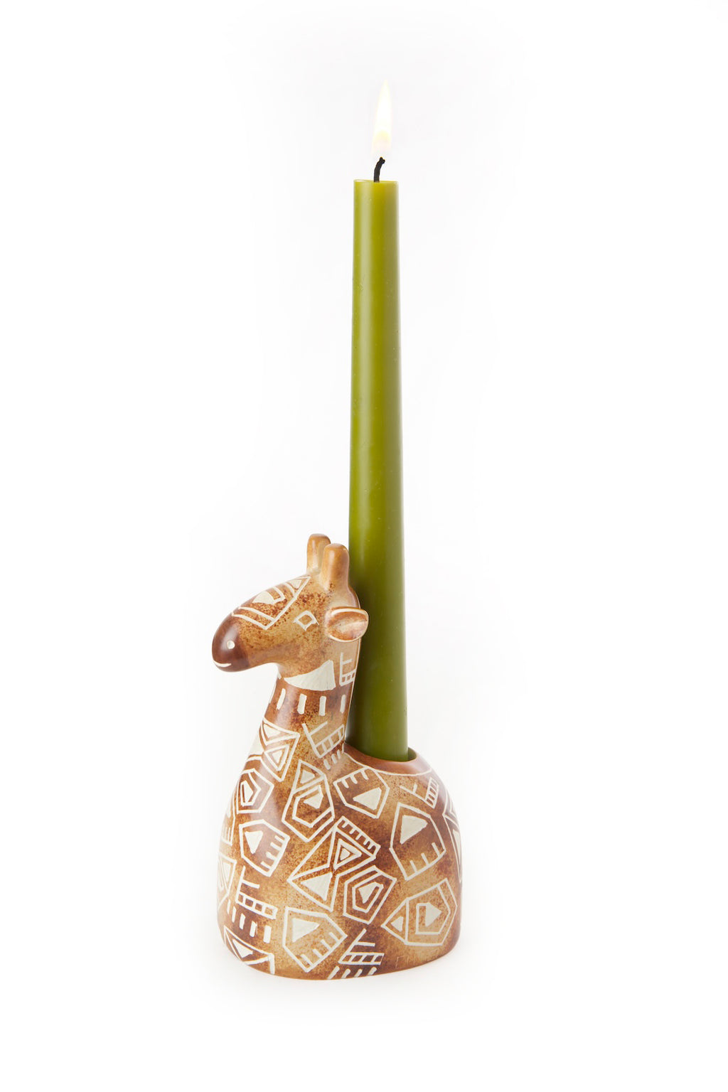 Soapstone Giraffe Taper Candle Holder
