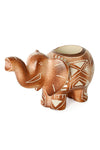 Sepia Geometric Elephant Soapstone Candle Holder