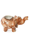 Sepia Geometric Elephant Soapstone Candle Holder