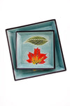 Small Square Aqua Leaves Soapstone Desktop Dish