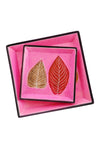 Large Square Pink Leaves Soapstone Desktop Dish
