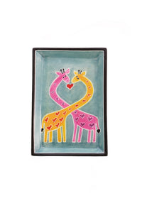 Giraffe Lovers Rectangle Soapstone Tray  - Valentine's Day Gifts