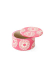 Pink Blossom Round Soapstone Ring Box