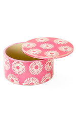 Large Pink Blossom Soapstone Storage Box