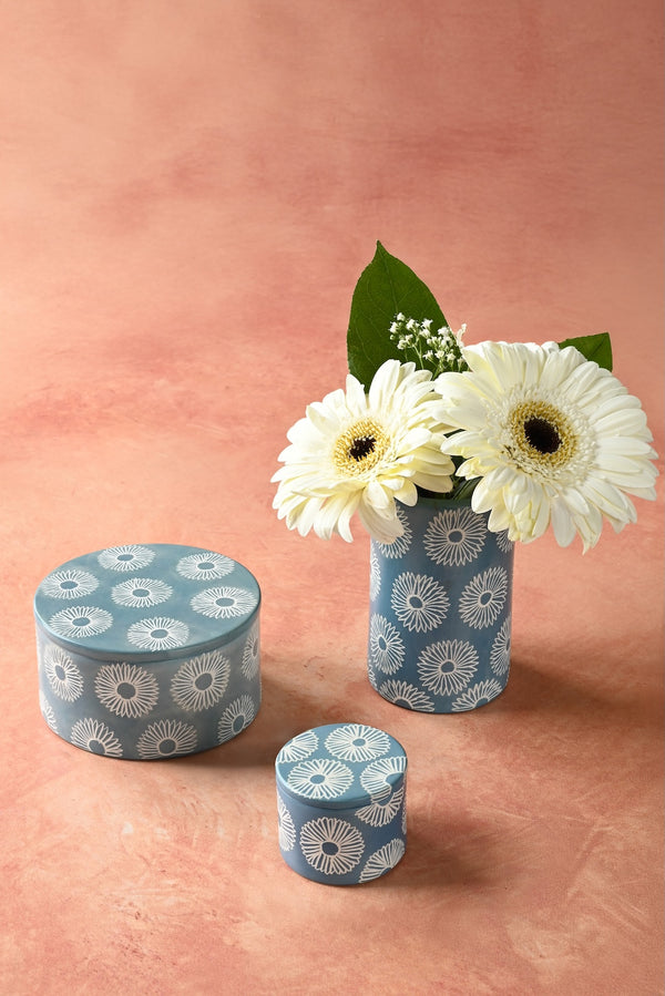 Blue Blossom Soapstone Ring Box