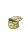 Green Blossom Round Soapstone Ring Box