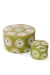 Green Blossom Round Soapstone Ring Box