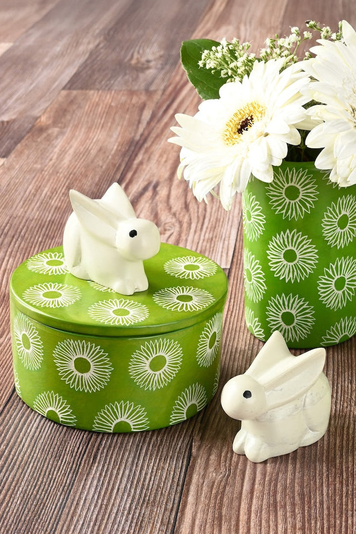 Set of Two Natural Soapstone Baby Bunny Rabbits Default Title