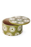 Large Green Blossom Soapstone Storage Box