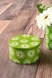 Large Green Blossom Soapstone Storage Box