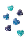 Set of Six Winter Snowflake Soapstone Hearts