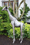Tall Kenyan Recycled Metal Giraffe Garden Art Sculpture