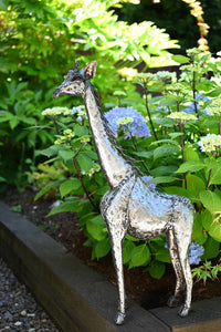 Kenyan Recycled Metal Giraffe Sculpture