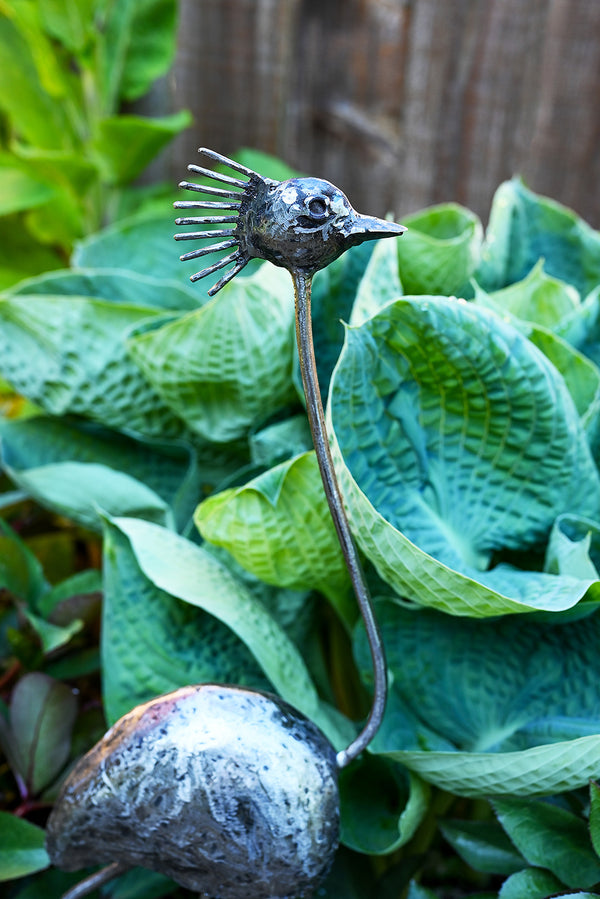 Small Recycled Metal Crested Crane