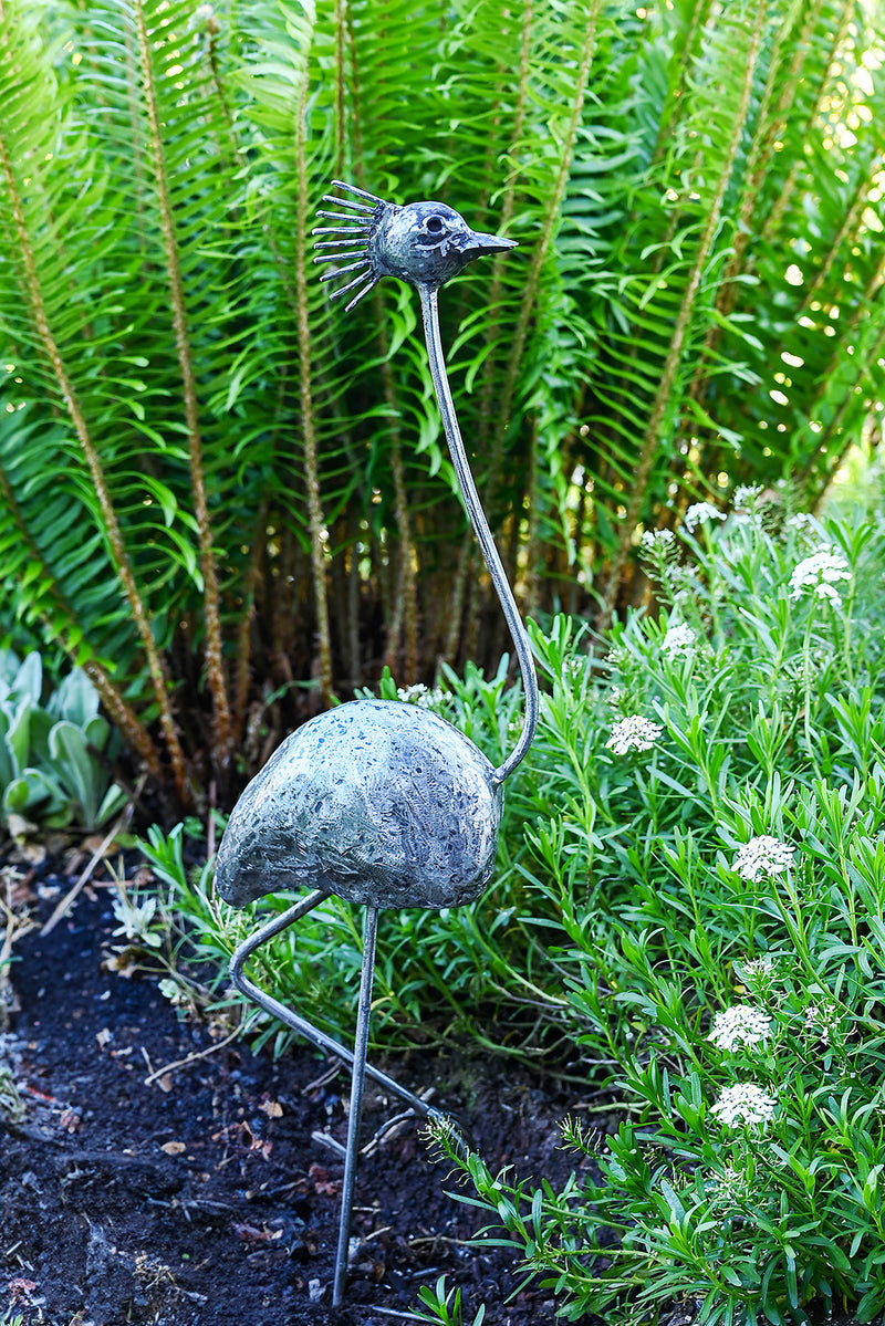 Small Recycled Metal Crested Crane