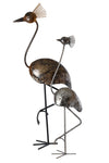 Large Recycled Metal Crested Crane