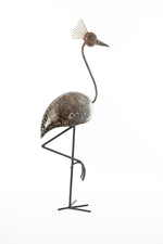 Large Recycled Metal Crested Crane