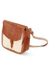 Natural Sisal and Leather Crossbody Bag with Adjustable Strap