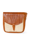 Natural Sisal and Leather Crossbody Bag with Adjustable Strap