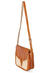 Natural Sisal and Leather Crossbody Bag with Adjustable Strap