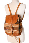 Assorted Earthtone Leather & Sisal Backpack