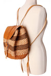 Assorted Earthtone Leather & Sisal Backpack