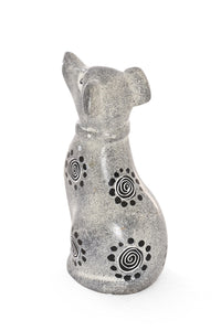 Small Gray Soapstone Dog Sculpture