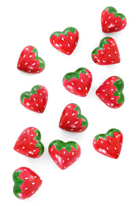 Dozen Red Strawberry Soapstone Hearts