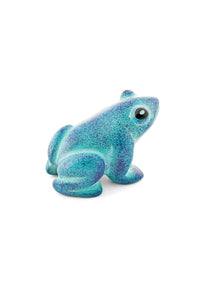 Set of Three Colorful Dappled Soapstone Frogs