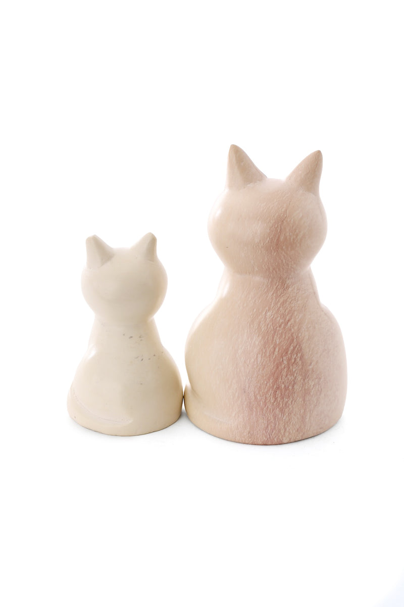 Natural Soapstone Shortcake Kitty Cat