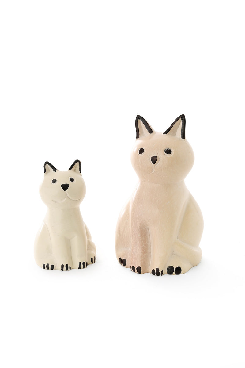 Natural Soapstone Shortcake Kitty Cat